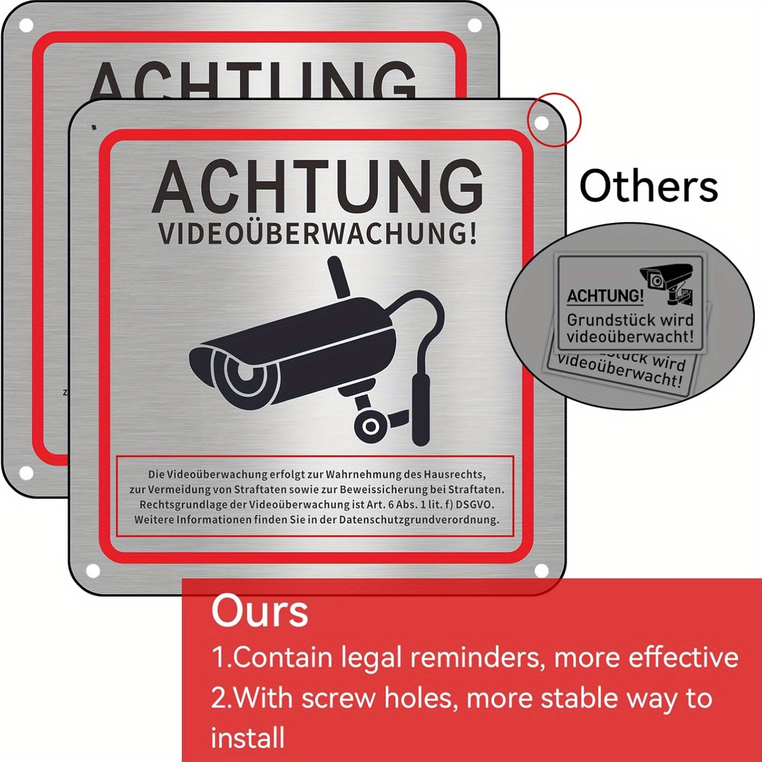 Photography Icon - Aluminum Alloy Wall-Mounted Surveillance Camera Signage