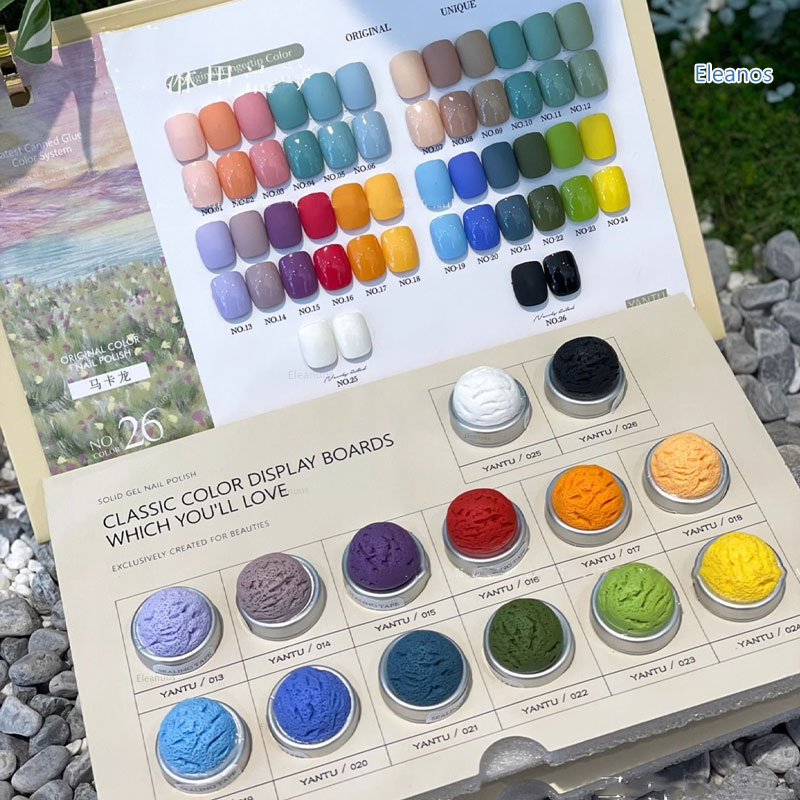 Color Checker Card - Eleanos Ice Cream 26pcs Solid Nail