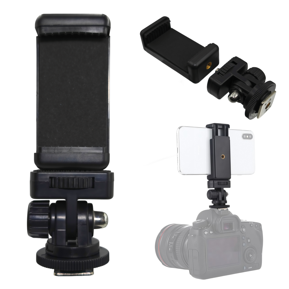Camera Tripod Carbon - Hot Shoe Phone Mount Adapter for