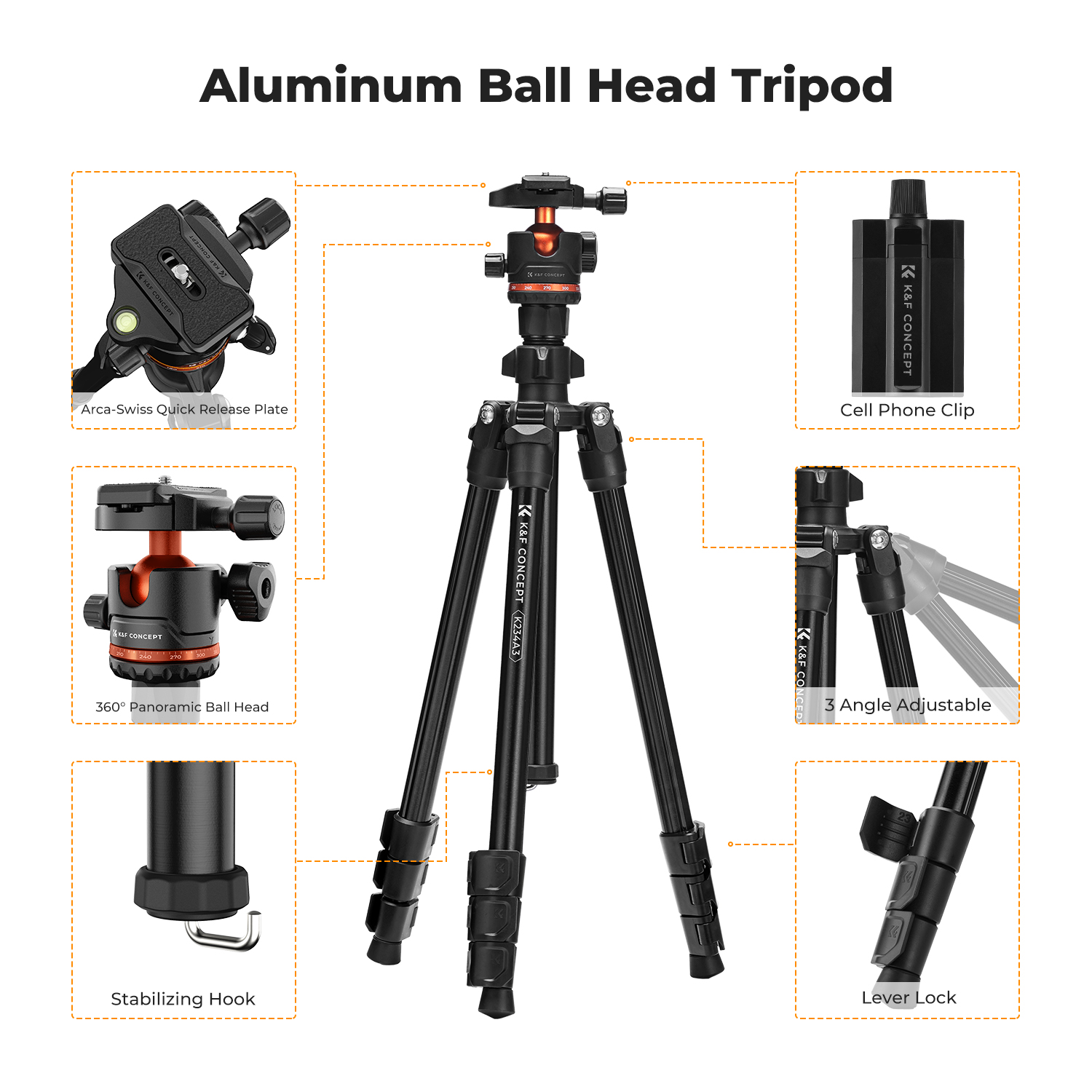 K&F CONCEPT 178cm Camera Tripo - Camera Tripod Carbon บทวิจารณ์และราคา